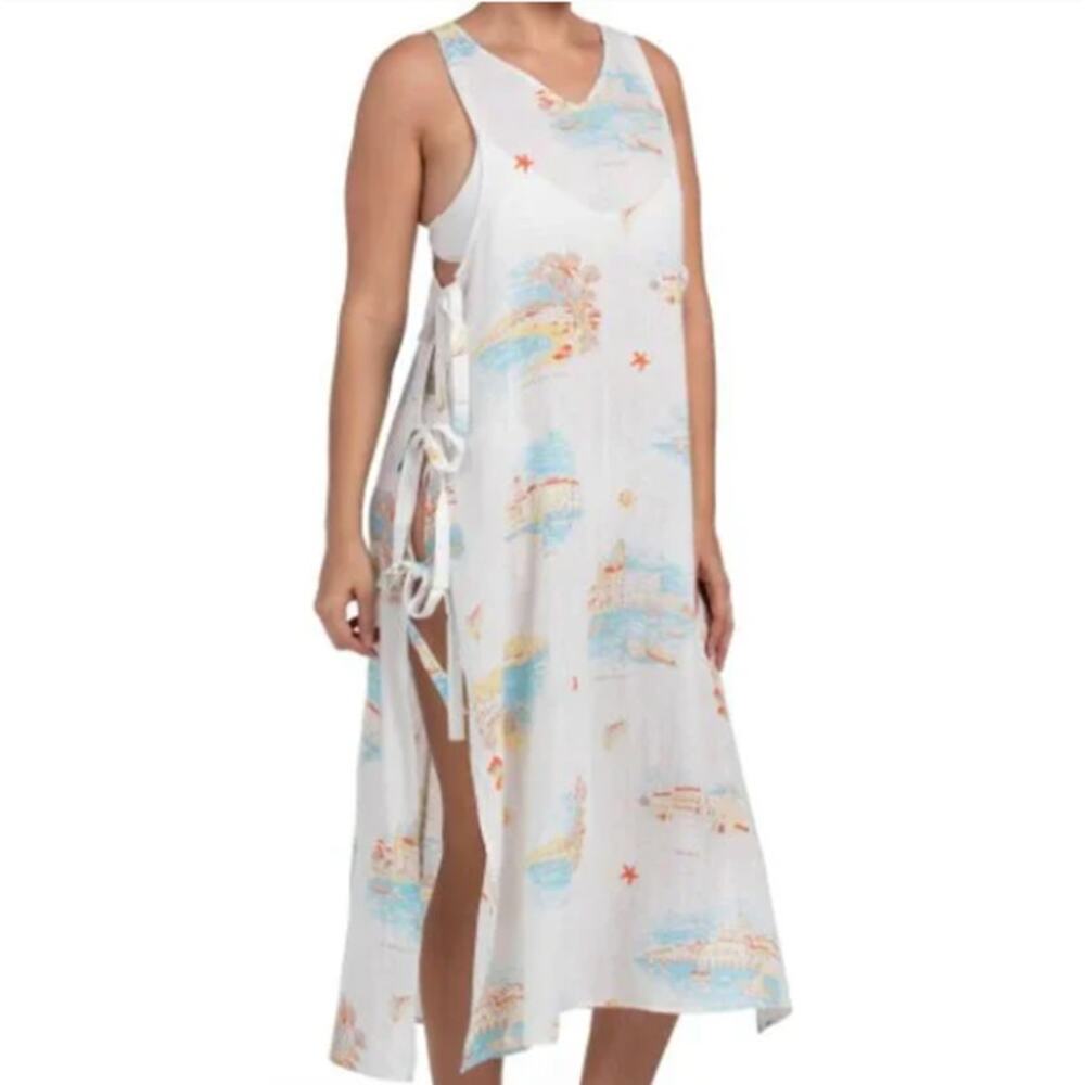 NWT Calypso St. Barth Poolside Resort Beach Cover Up Midi Dress Vintage Coast XL